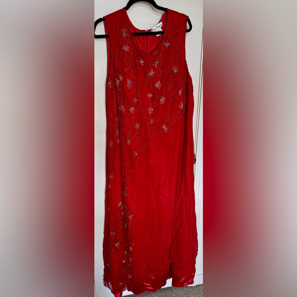 Riva Designs Red Embellished Dress